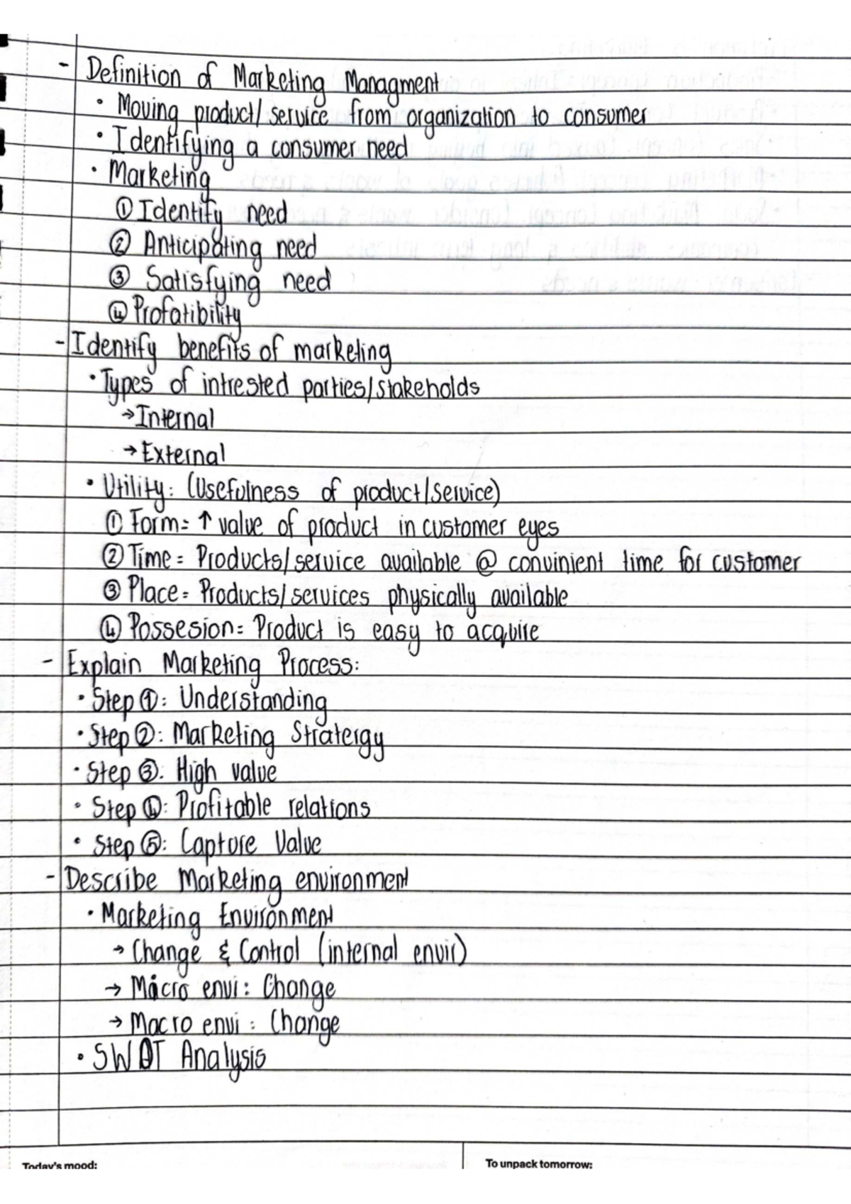 Unit 1 Lecture Notes: Definition of Marketing Management - Studocu