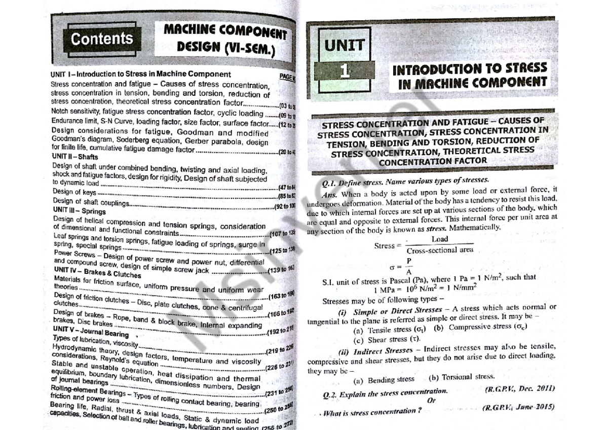 Machine Component Design (Engineering Empire) - Contents MACHINE ...
