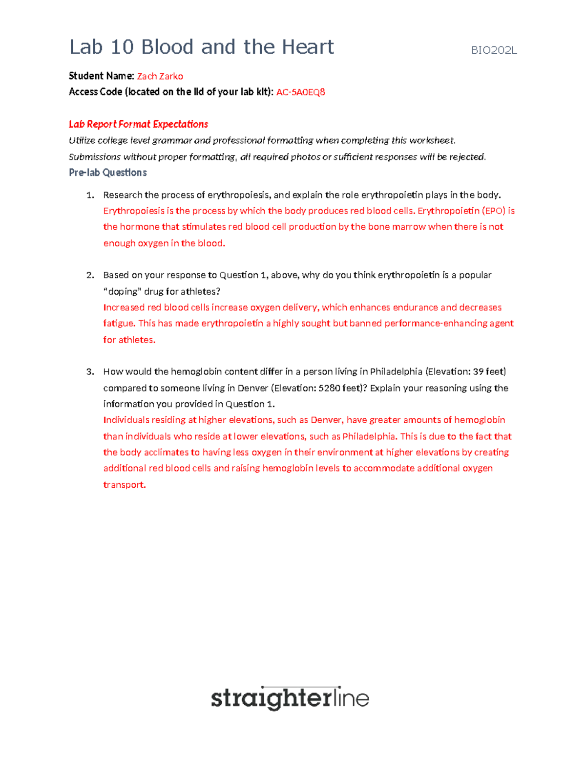Lab 10: Blood and the Heart - BIO202L Comprehensive Report - Studocu