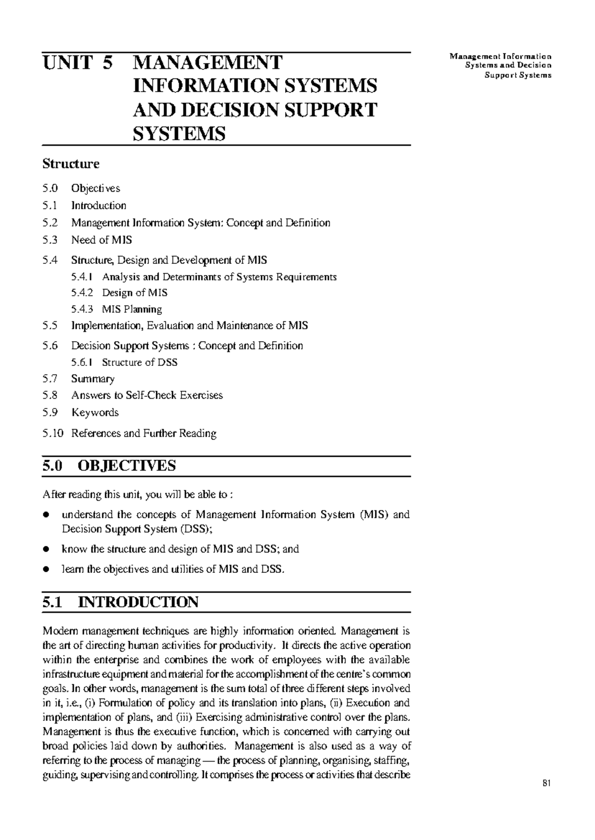 Unit 5: Management Information Systems & Decision Support Systems Notes ...