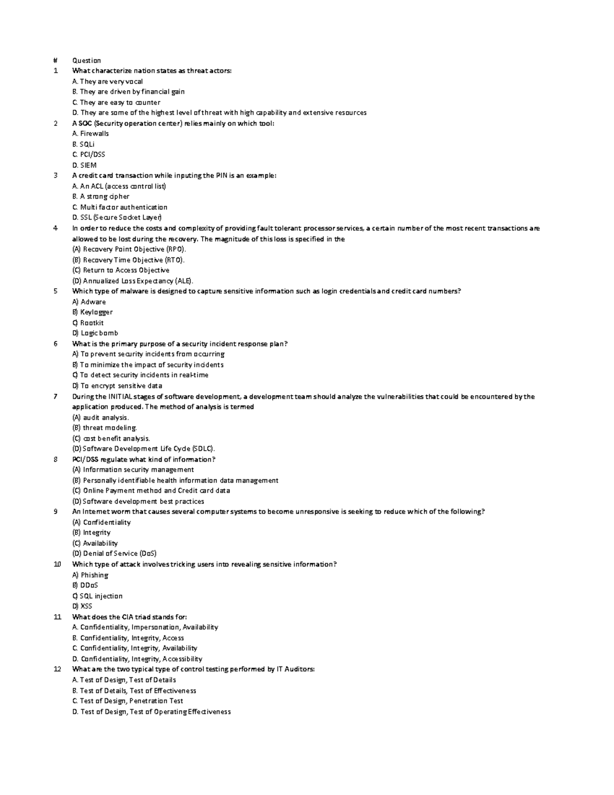 BTM-440 Final Exam Practice Questions and Answers - Studocu