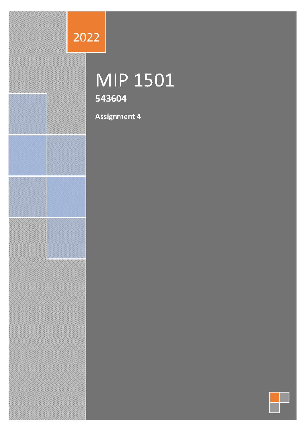 MIP 1501 2022 Assignment 4: Multimedia & Math Learning Strategies - Studocu