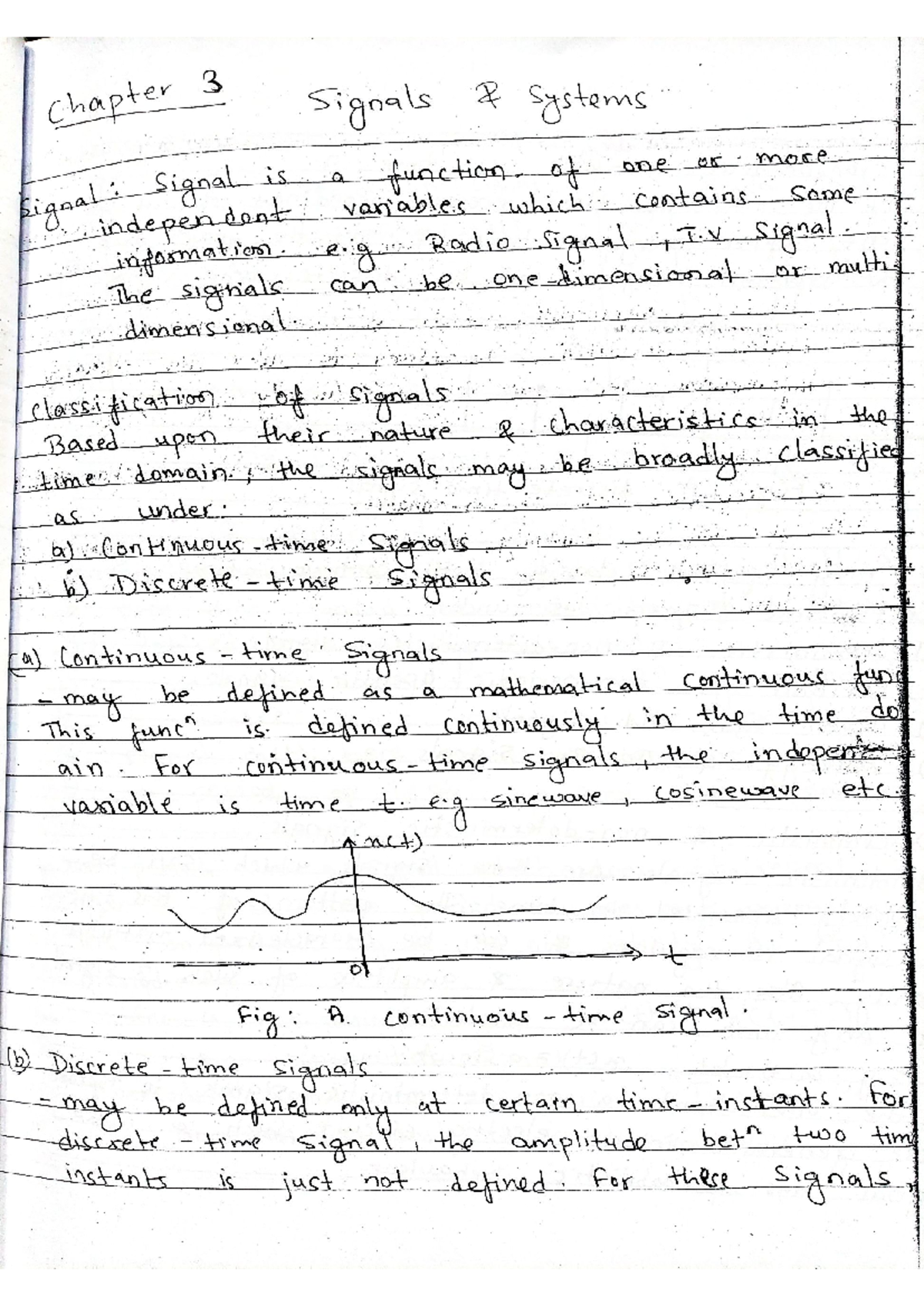 3. Signals and Systems (MATH301) - Chapter 3 Summary Notes - Studocu