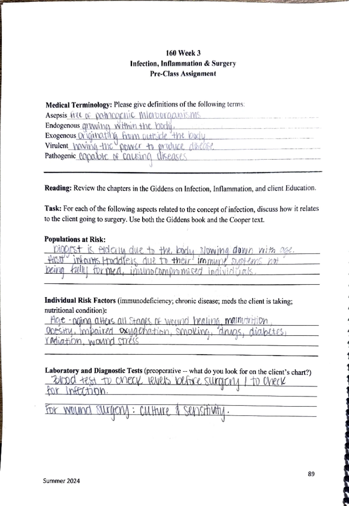 NUR 163 Week 7 - Mobility Homework Assignments and Tasks - Studocu