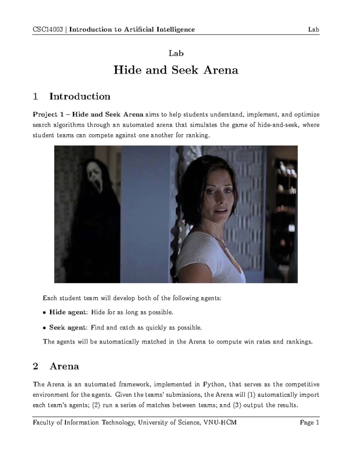 CSC14003 Final Project: Hide and Seek Arena Lab Overview - Studocu