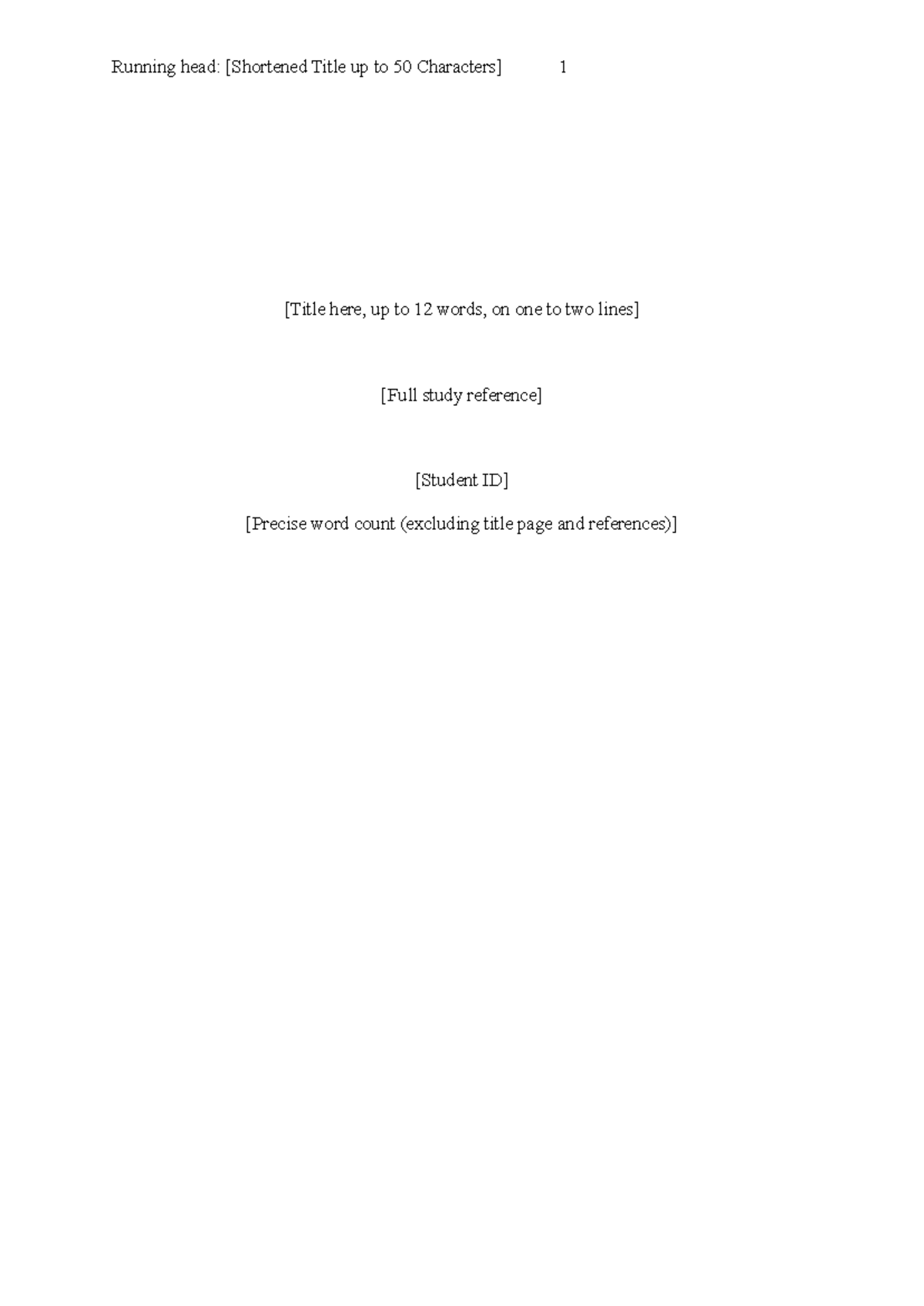 Perception Coursework Template: APA Style Guidelines and Structure ...