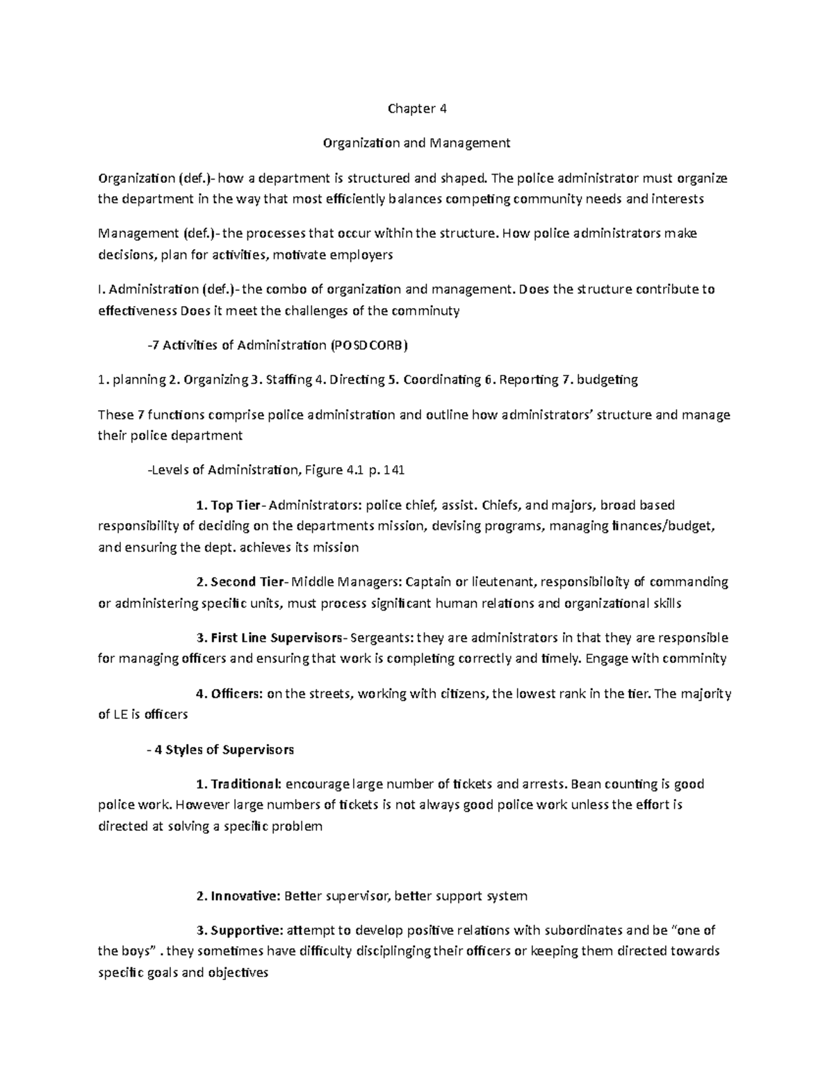 LE Chap 4 Outline - Lecture notes chapter 4 - Chapter 4 Organization ...