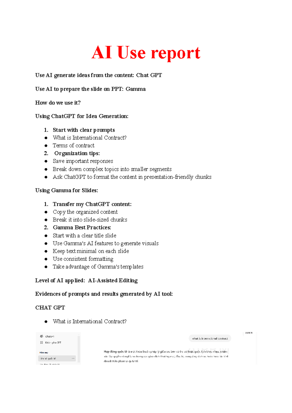 AI Use Report: Exploring Tools for Idea Generation and Presentation ...