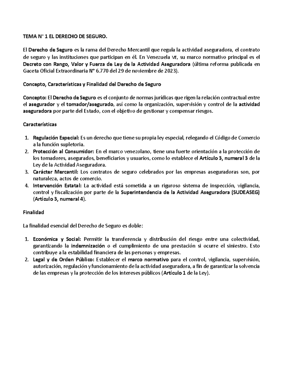 Mercantil II: Temas 1 a 6 sobre Derecho de Seguro y Reaseguro - Studocu