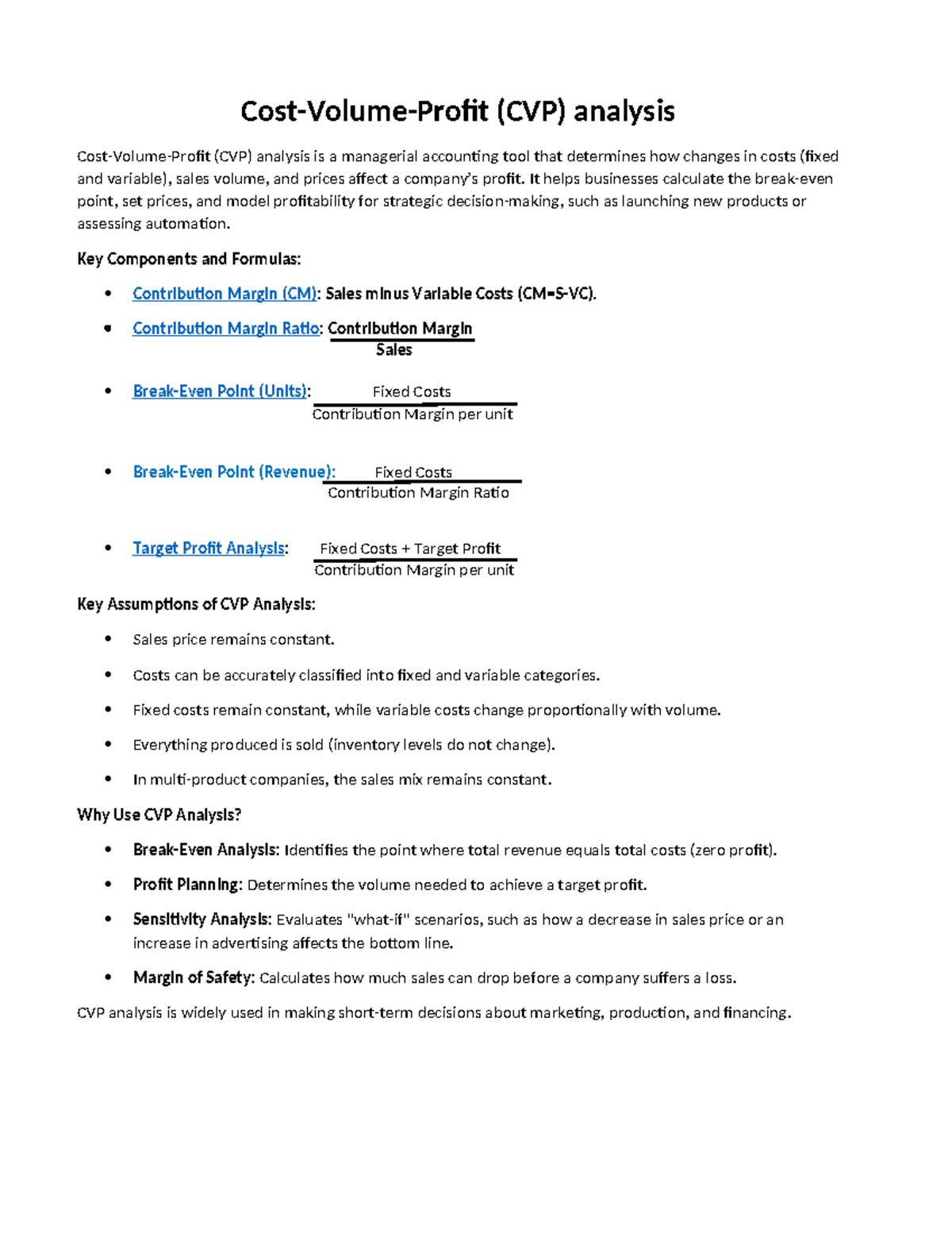 (CVP) Analysis and Product Life Cycle Overview: Key Insights and ...