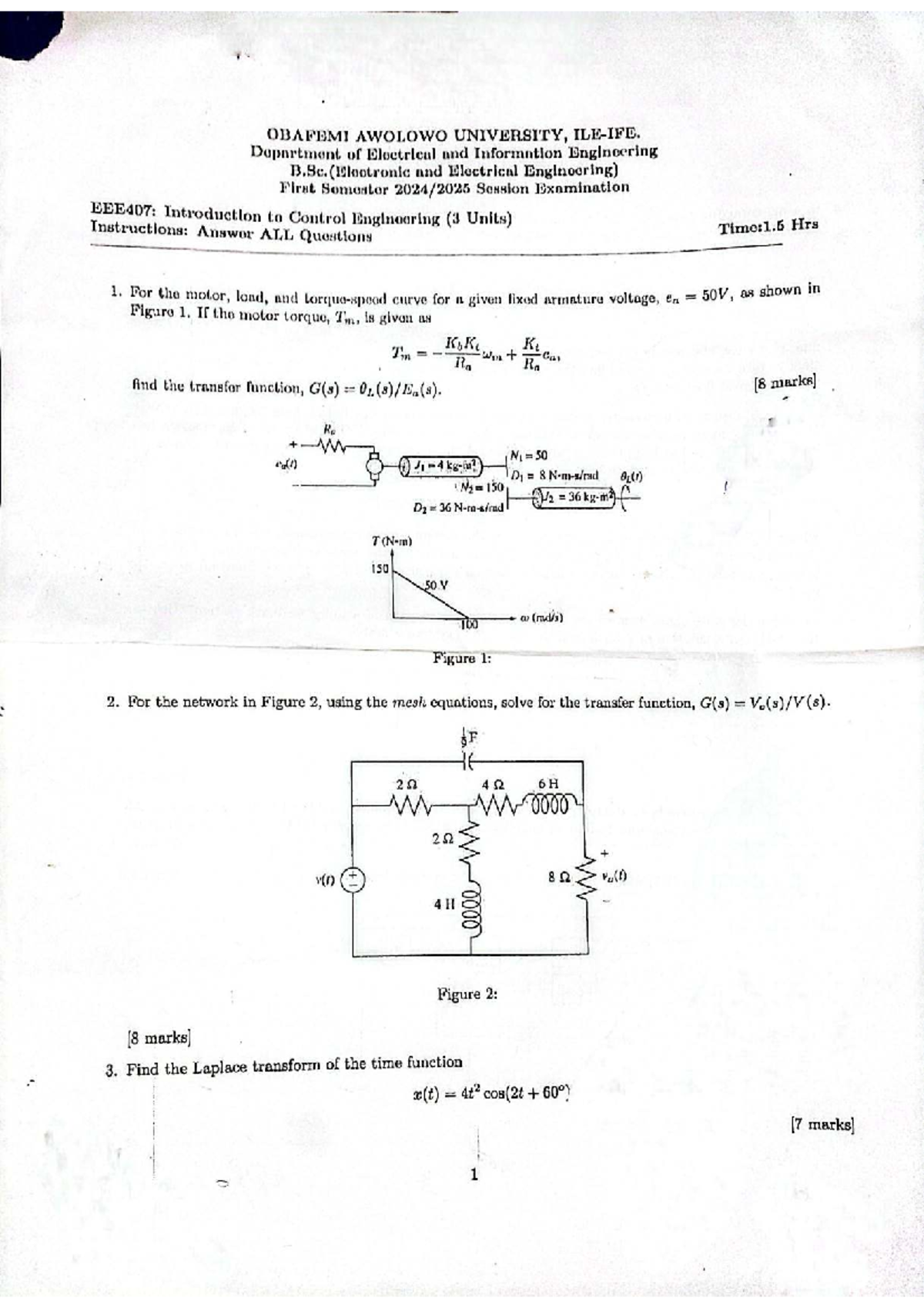 Control System Engineering: Introduction to Control Engineering (EEC ...