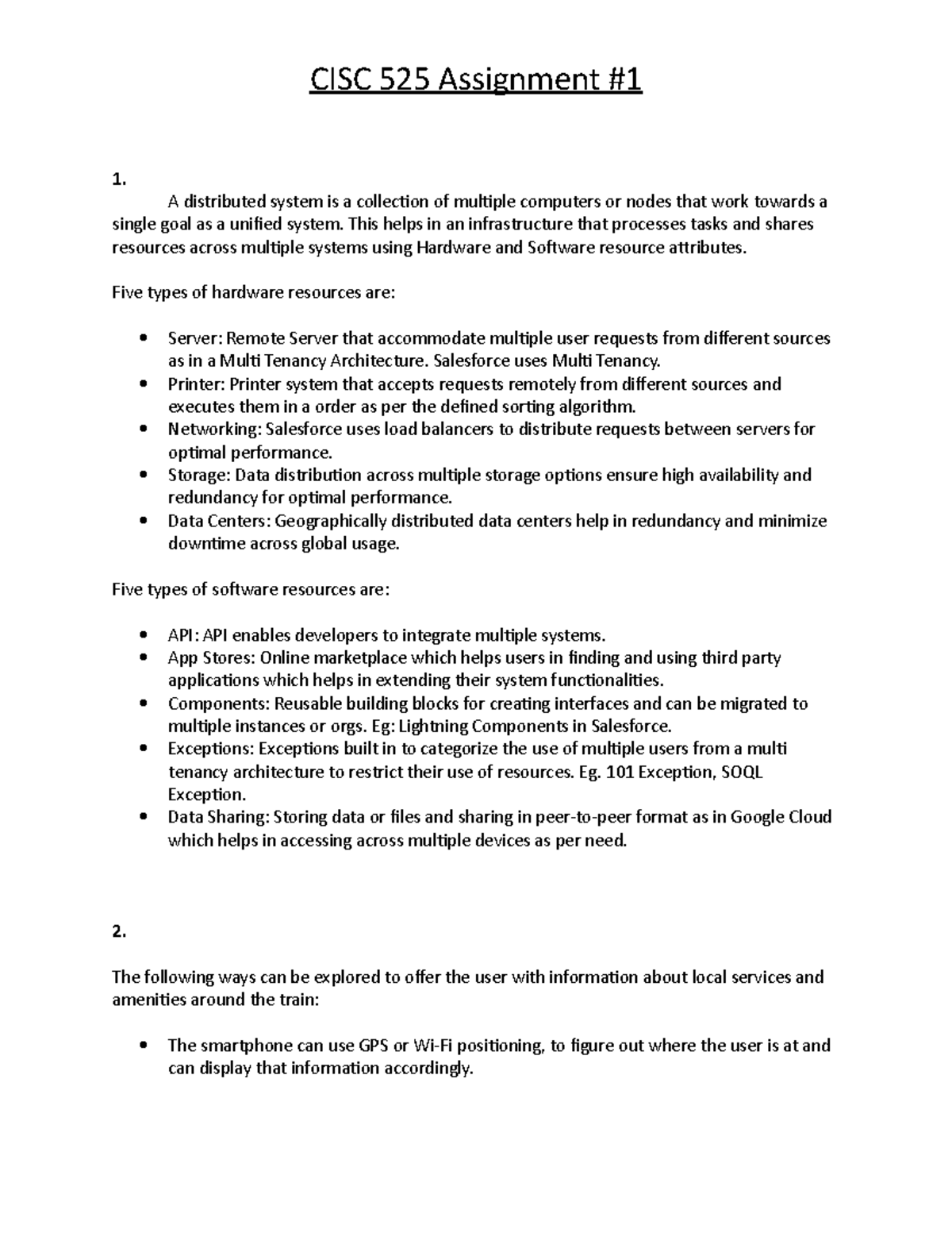 CISC 525 Assignment 1: Hardware and Software Resource Analysis - Studocu