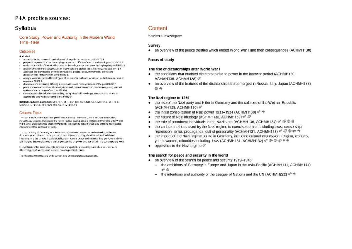 P+A Practice Sources: Overview of WW1 Peace Treaties and Consequences ...