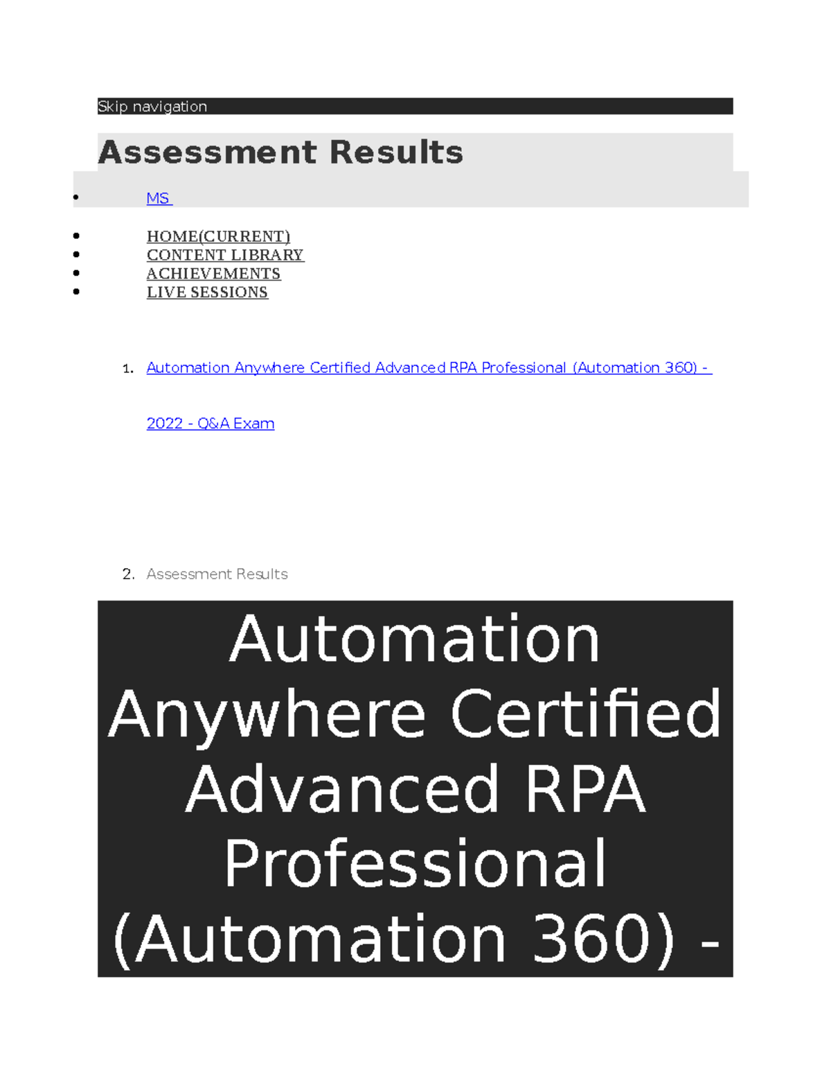 AA360 Advanced Word - 2022 Q&A Exam Assessment Results Review - Studocu