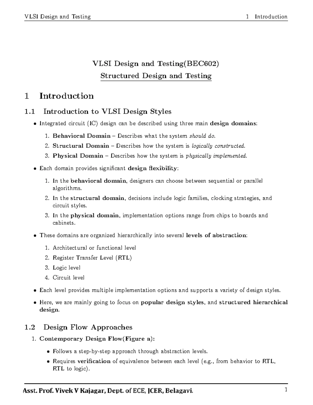 BEC602 - VLSI Design and Testing: Circuit Characterization ...