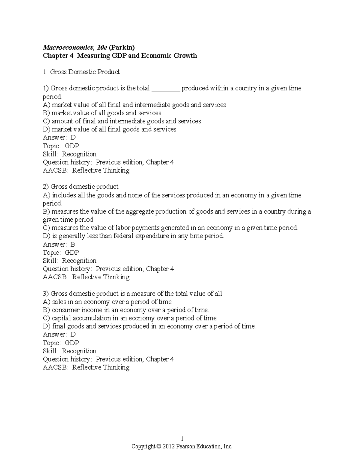 Chapter 3 - Spending Income and GDP -TB - Macroeconomics, 10e (Parkin ...