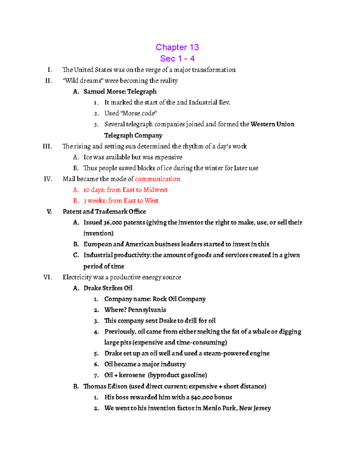 Ch 13 US History (H) - Key Concepts & Section Summaries - Studocu