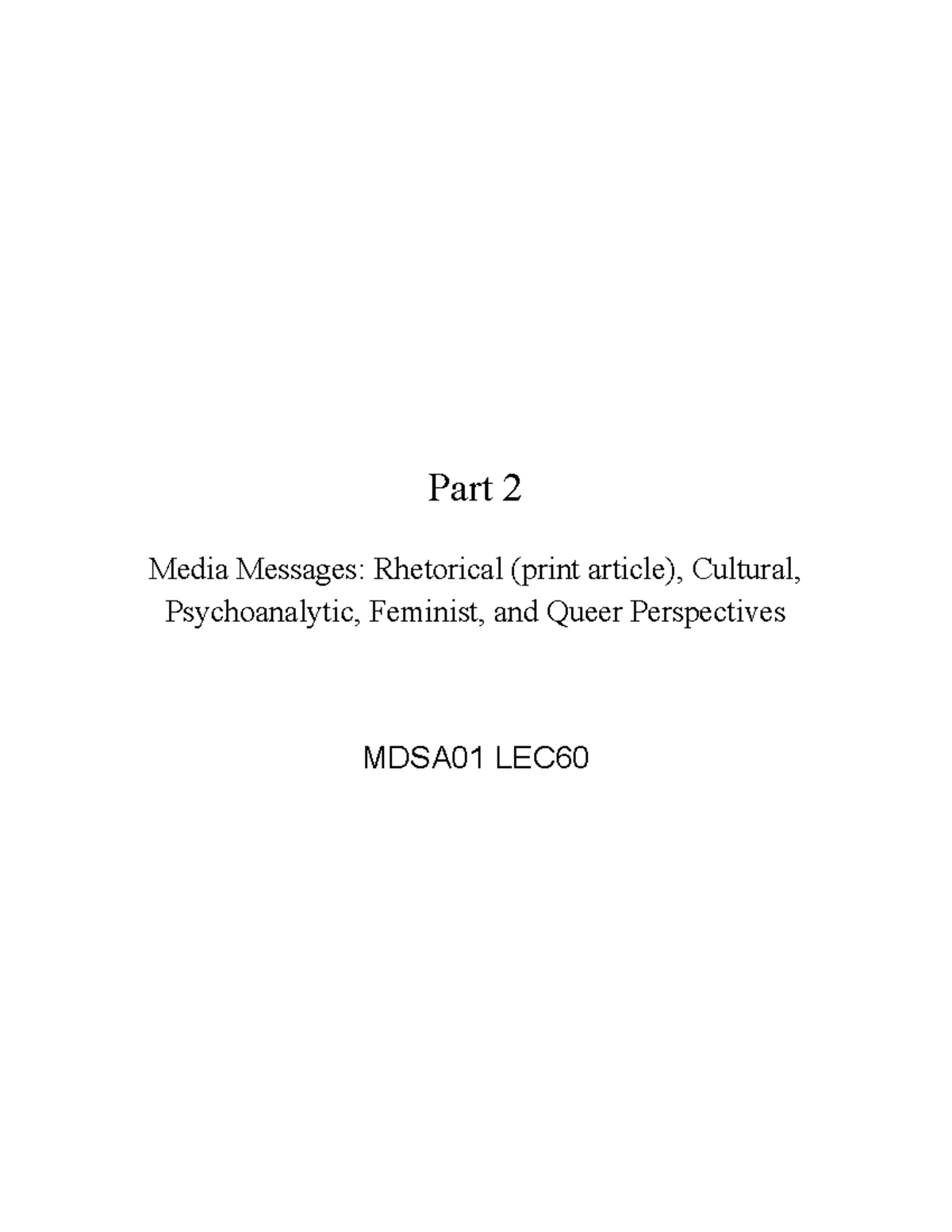 MDSA01 Midterm review - Fall 2019 MDSA01 Midterm Notes Introducing ...