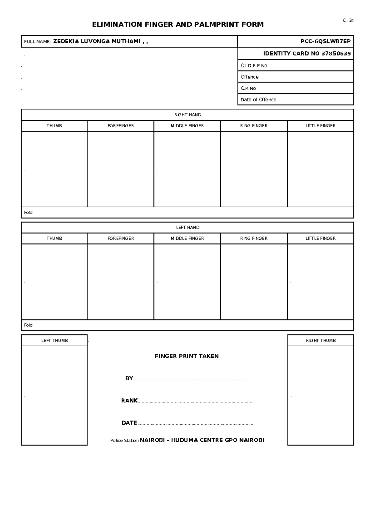 ZD1 - bnmvmchgmvb fgjssssssfn - ELIMINATION FINGER AND PALMPRINT FORM C ...
