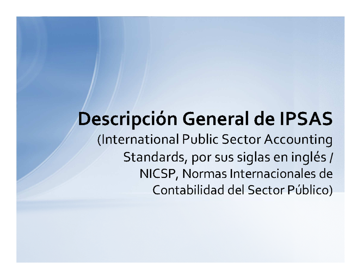 Capacitacion general ipsas - Descripción General de IPSAS ...