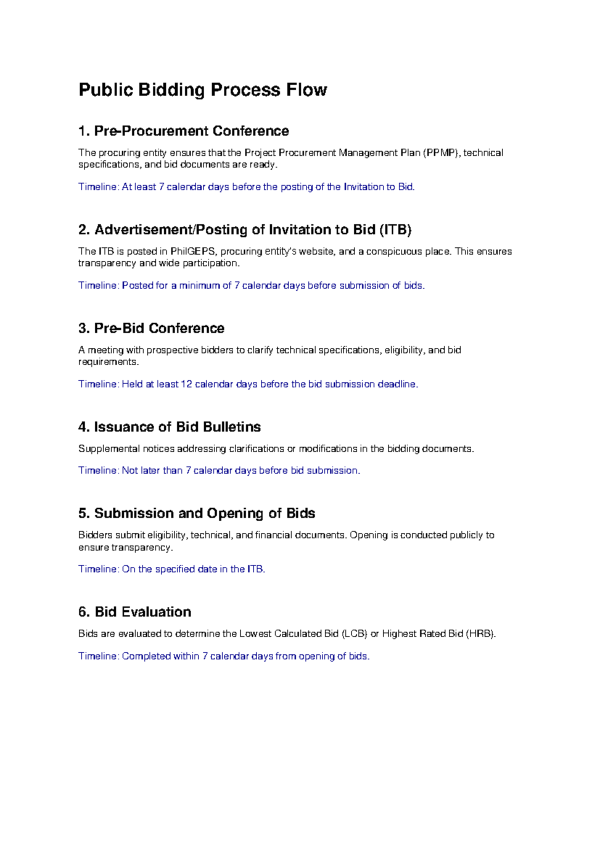 Public Bidding Process Flow: Steps & Timelines - Studocu
