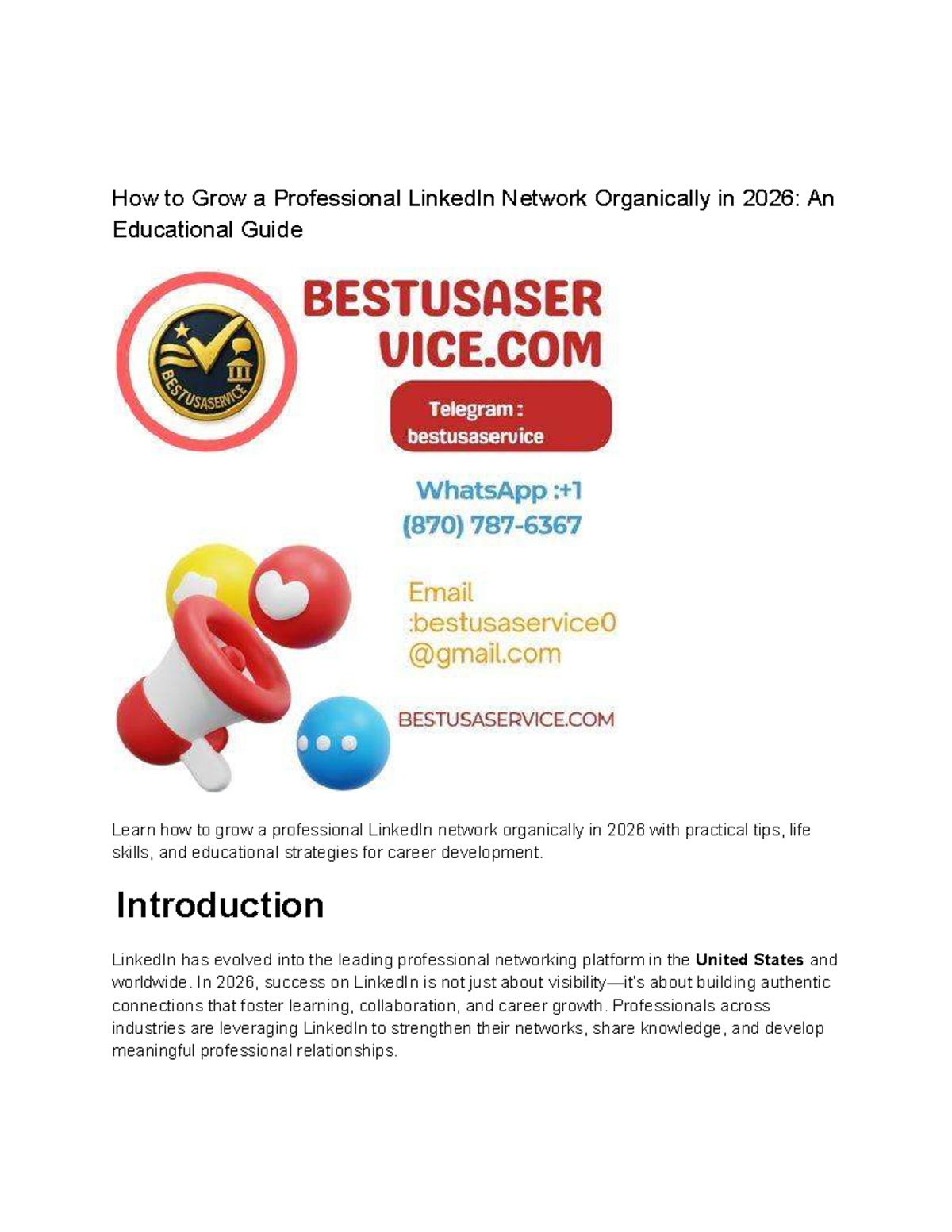 Growing Your LinkedIn Network Organically in 2026: A Guide - Studocu