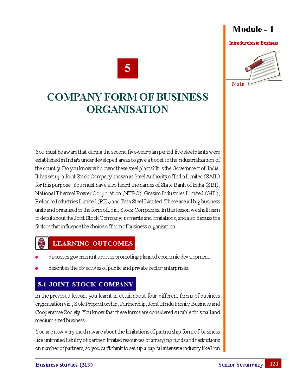 Company Form of Business Organization - Business Studies (319) Final ...