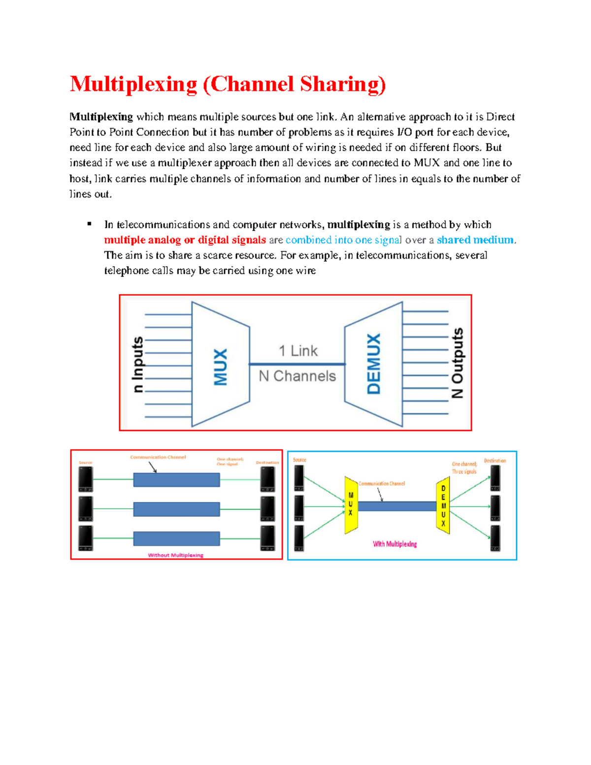Multiplexing Techniques in Telecommunications and Networking - Studocu