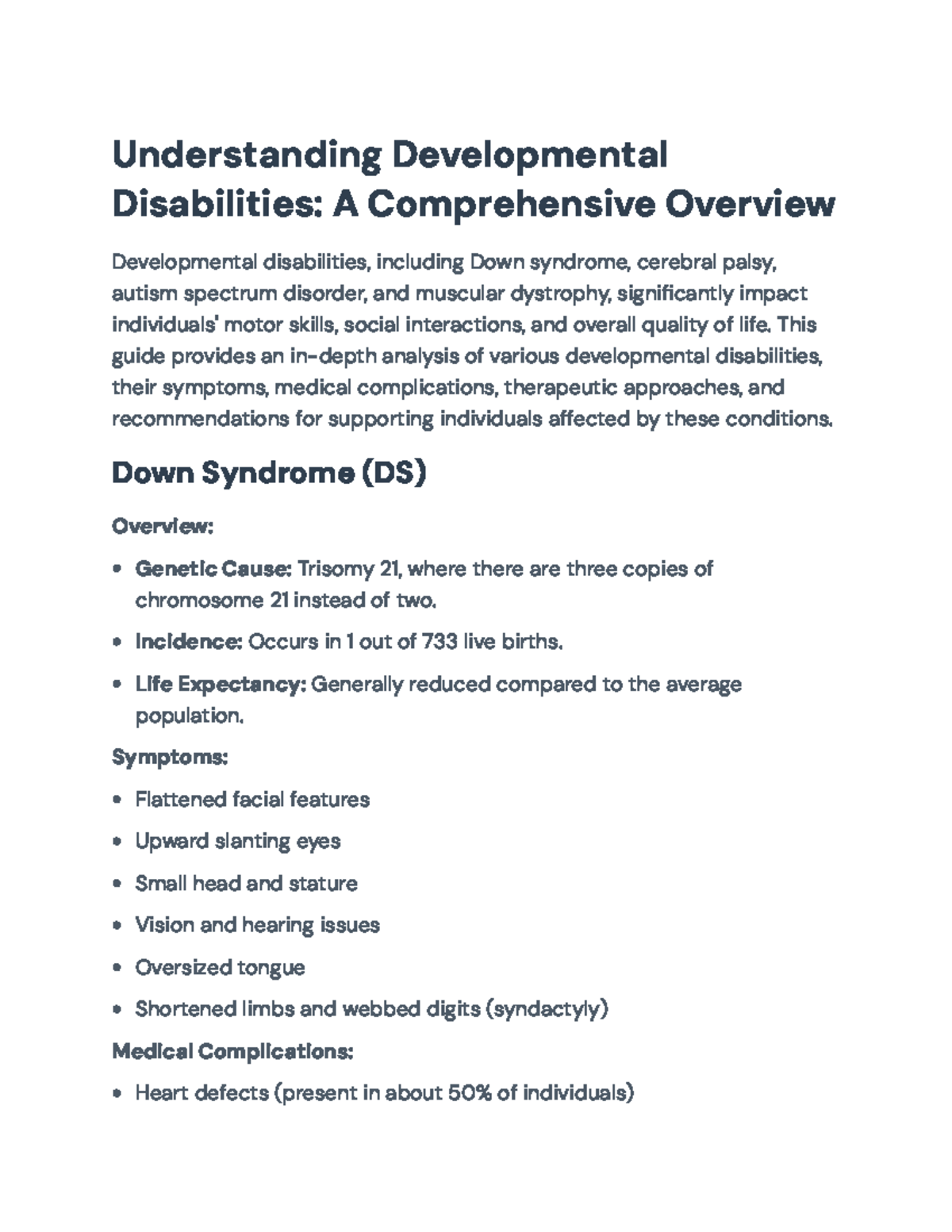 Understanding Developmental Disabilities: A Comprehensive Overview ...