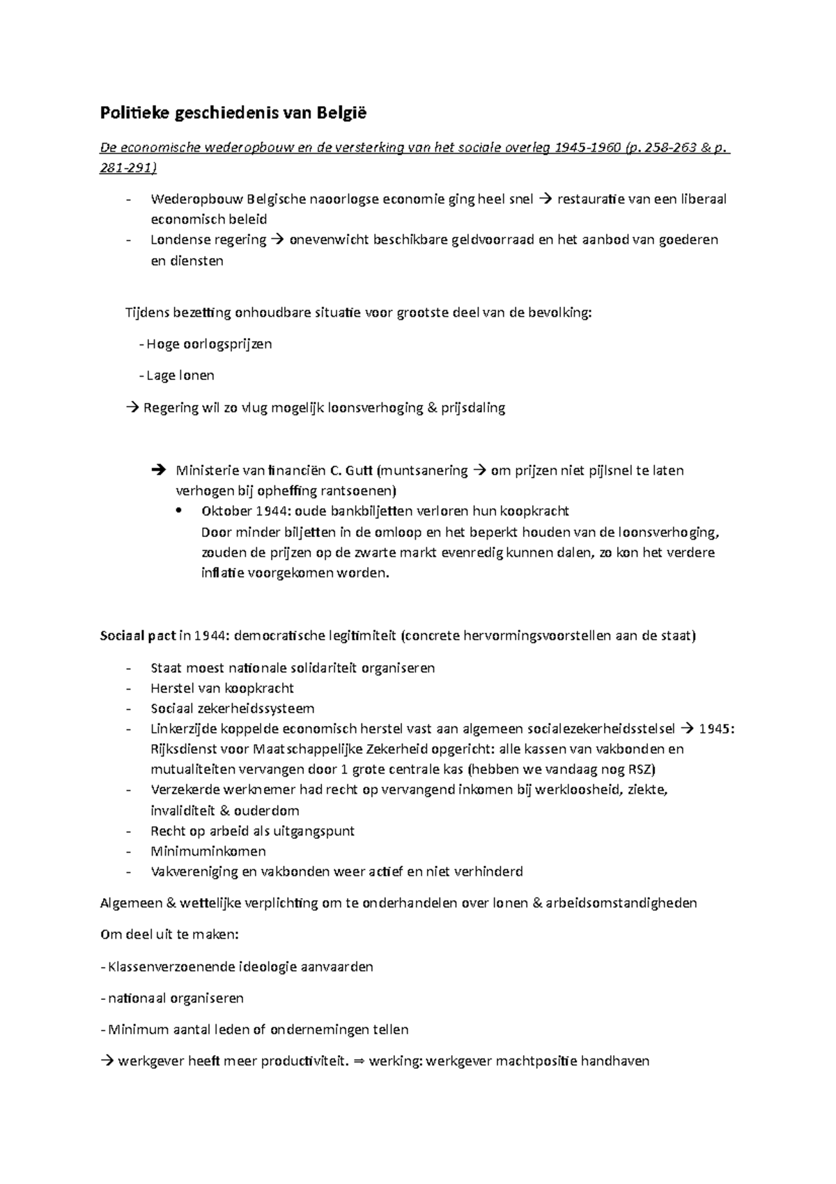 Wec 2 - samenvattingen van de delen voor werkcollege 2 - Politieke ...