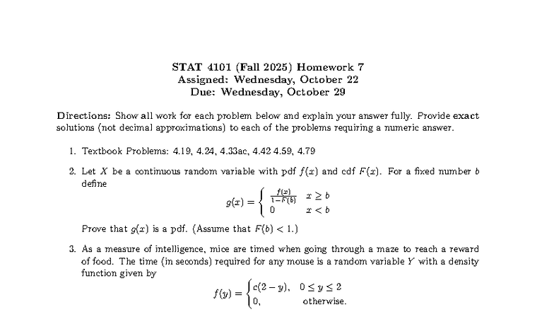 HW7 - Review Materials - STAT 4101 (Fall 2025) Homework 7 Assigned ...