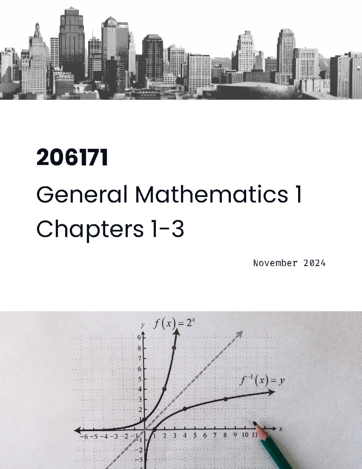 206171 General Mathematics 1 Worksheet Chapters 1-3 (Nov 2024) - Studocu