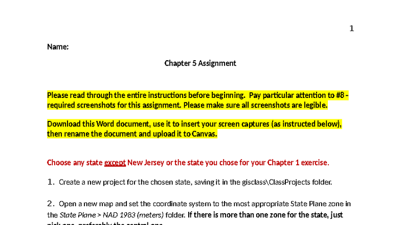 Chapter 5 Assignment: State Project Instructions and Screenshots - Studocu