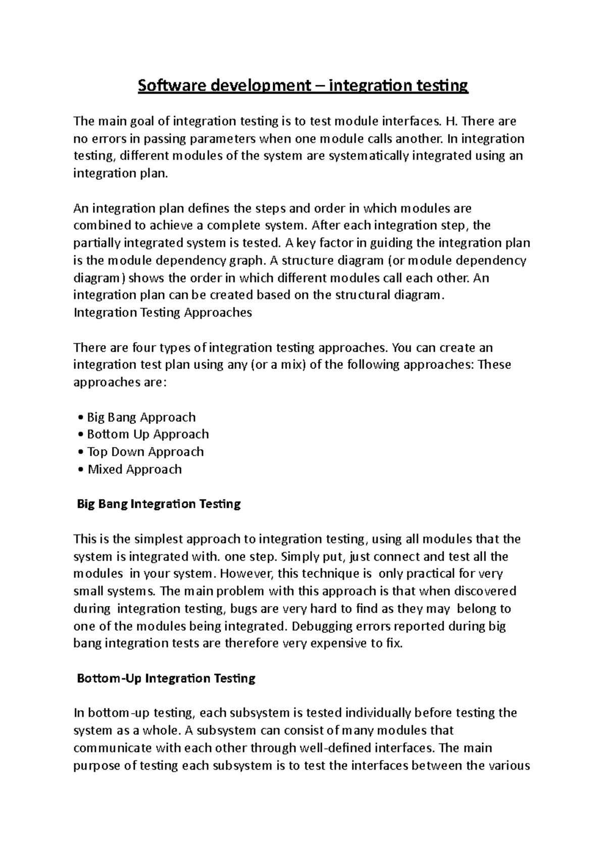 Software Development - Integration Testing Approaches and Strategies ...