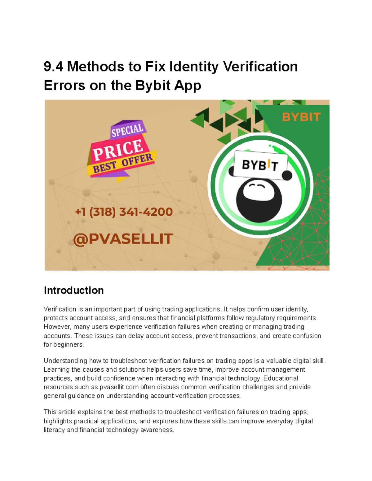 9.4 Troubleshooting Identity Verification Errors on the Bybit App - Studocu