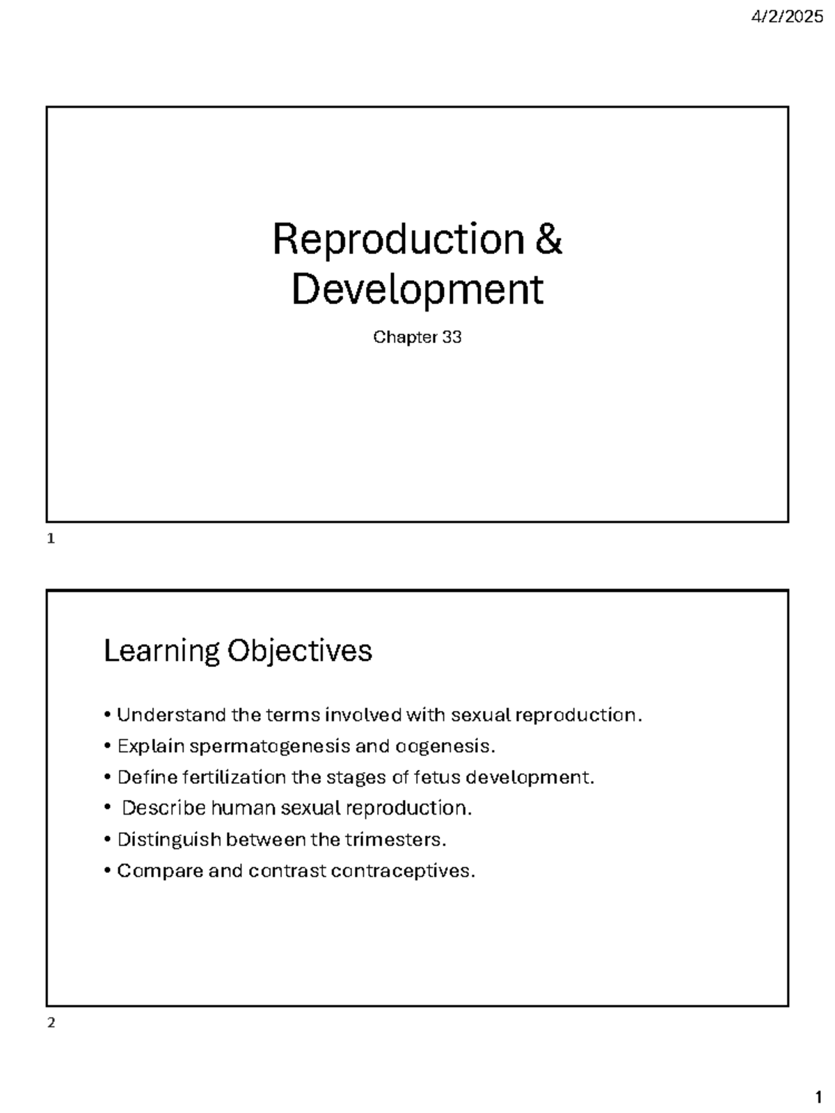 Reproduction & Development: An Overview of Human Sexual Biology ...