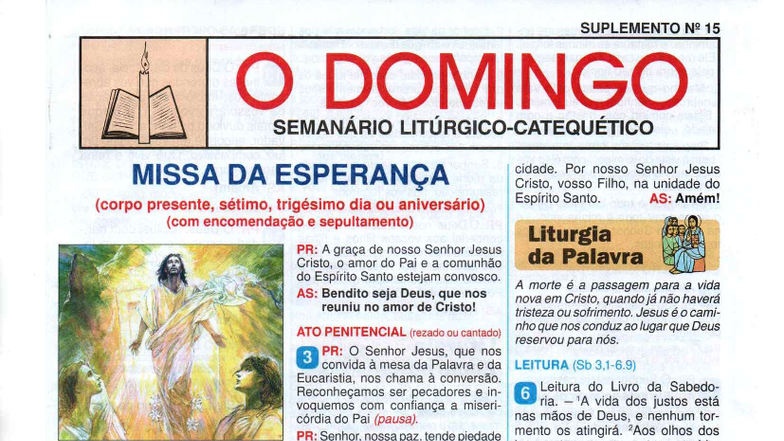 Missa da Esperança: Folheto Semanário 15 - Liturgia e Reflexões - Document Preview