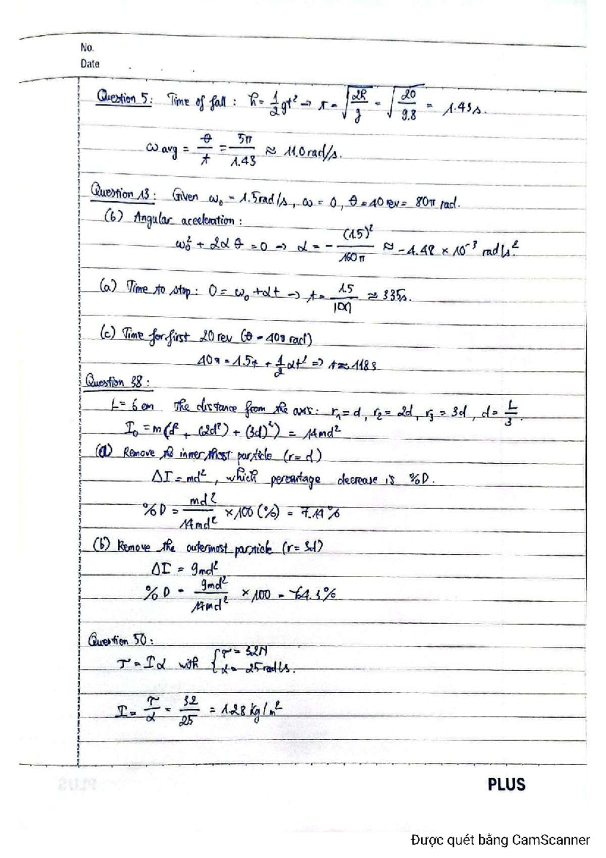 Physic HW7: Detailed Solutions and Calculations - Studocu