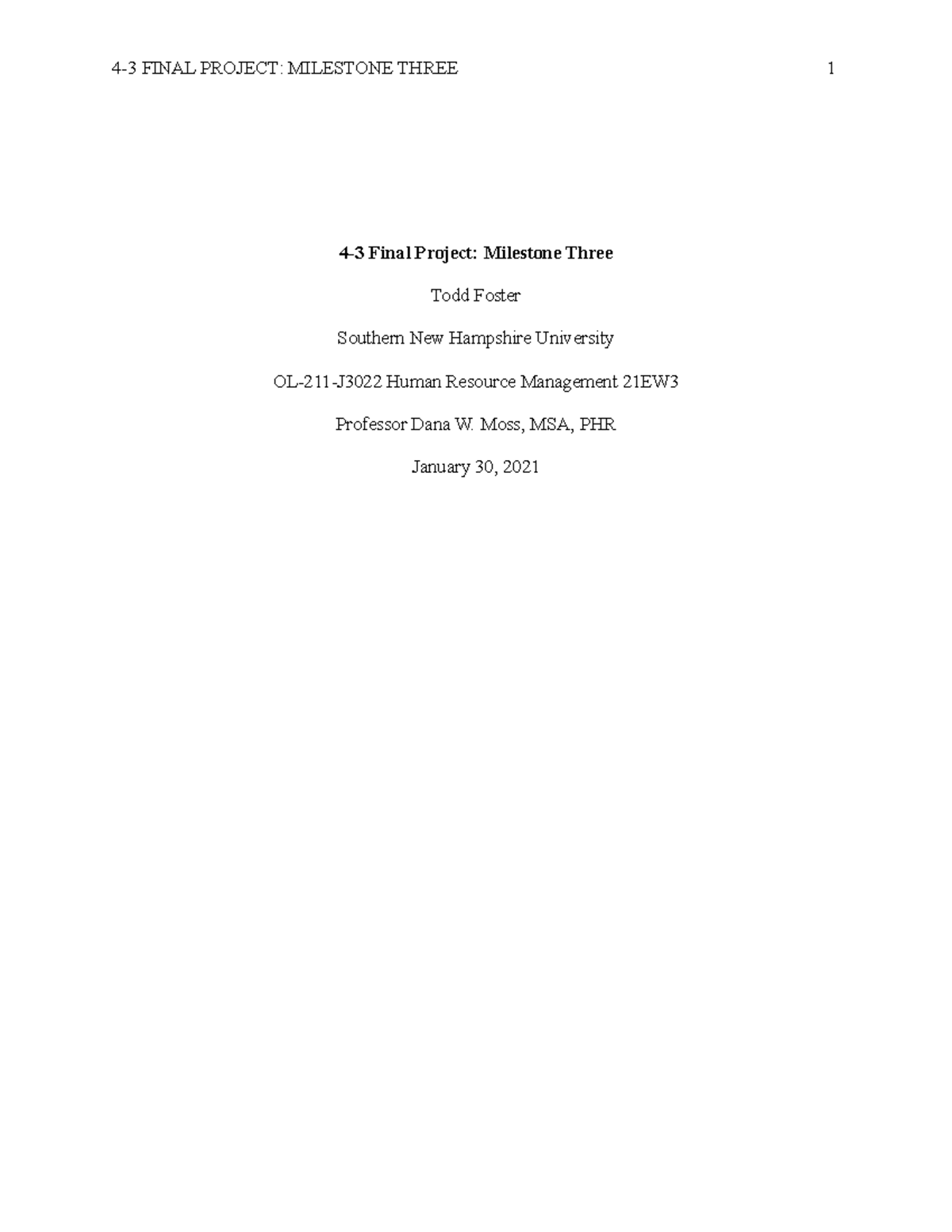 4-3 Final Project - Milestone Three - 4-3 Final Project: Milestone ...