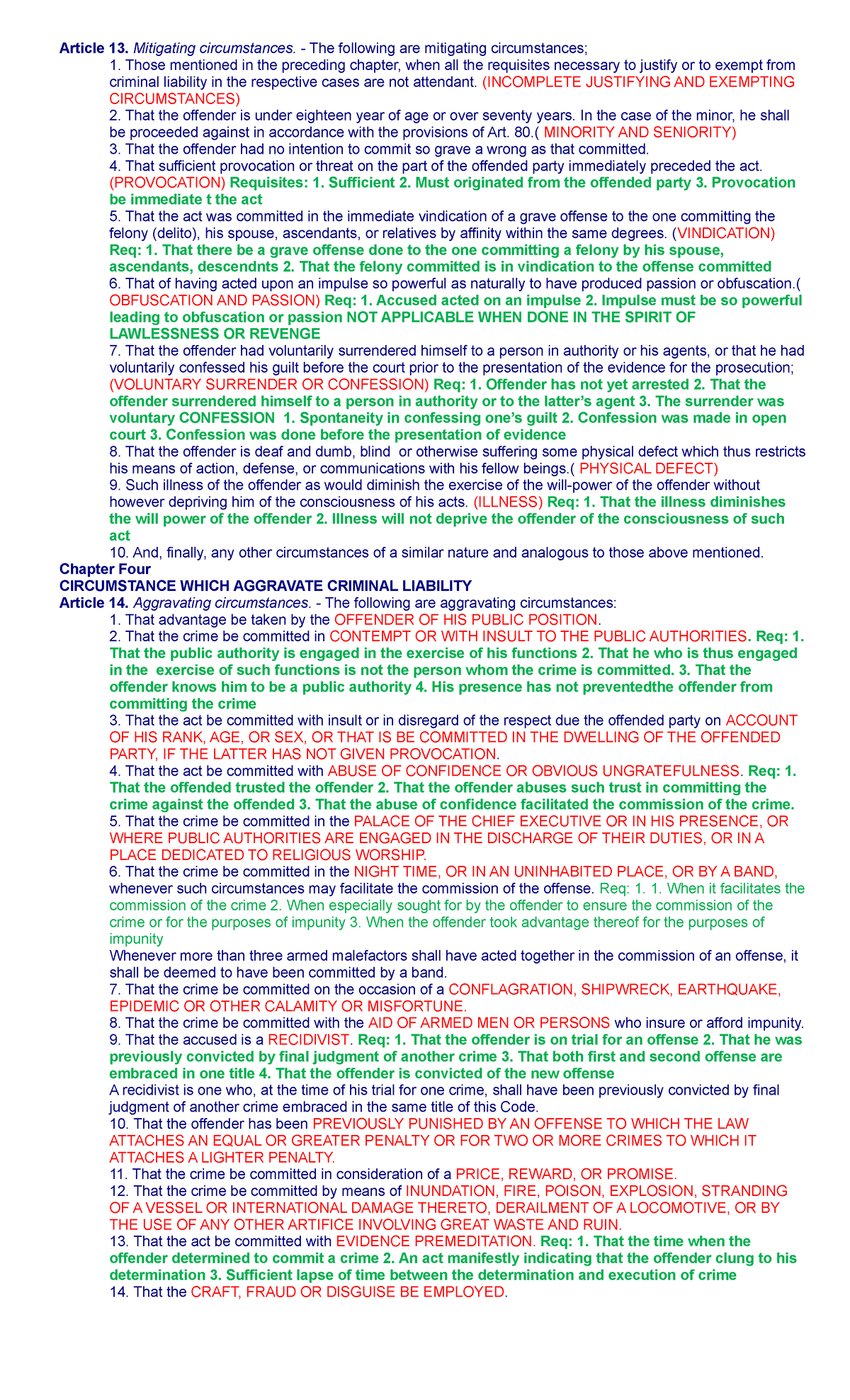 RPC ARTS 13-15: Revised Penal Code – Mitigating & Aggravating ...
