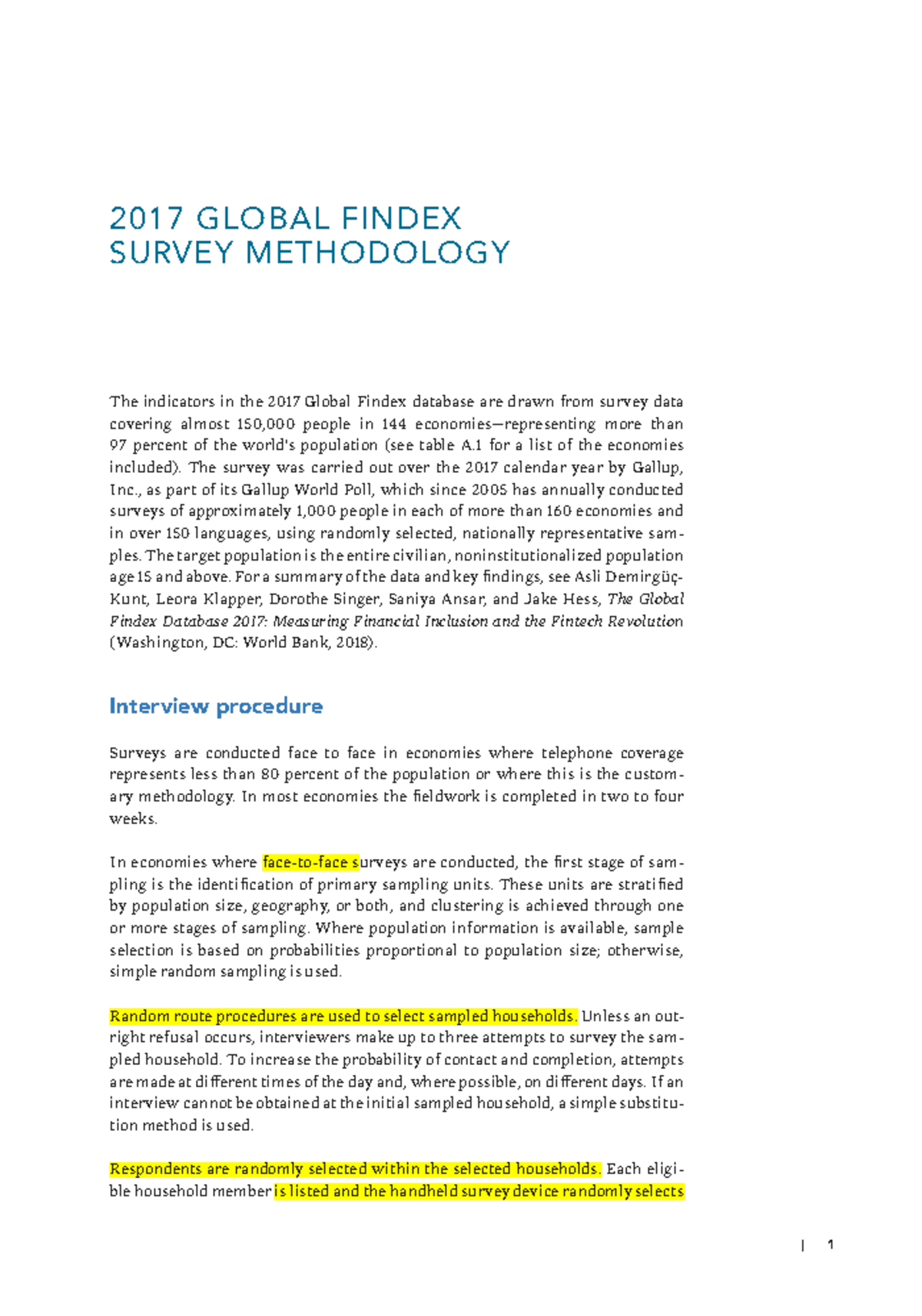 Du lieu GFD Methodology - | 1 2017 GLOBAL FINDEX SURVEY METHODOLOGY The ...