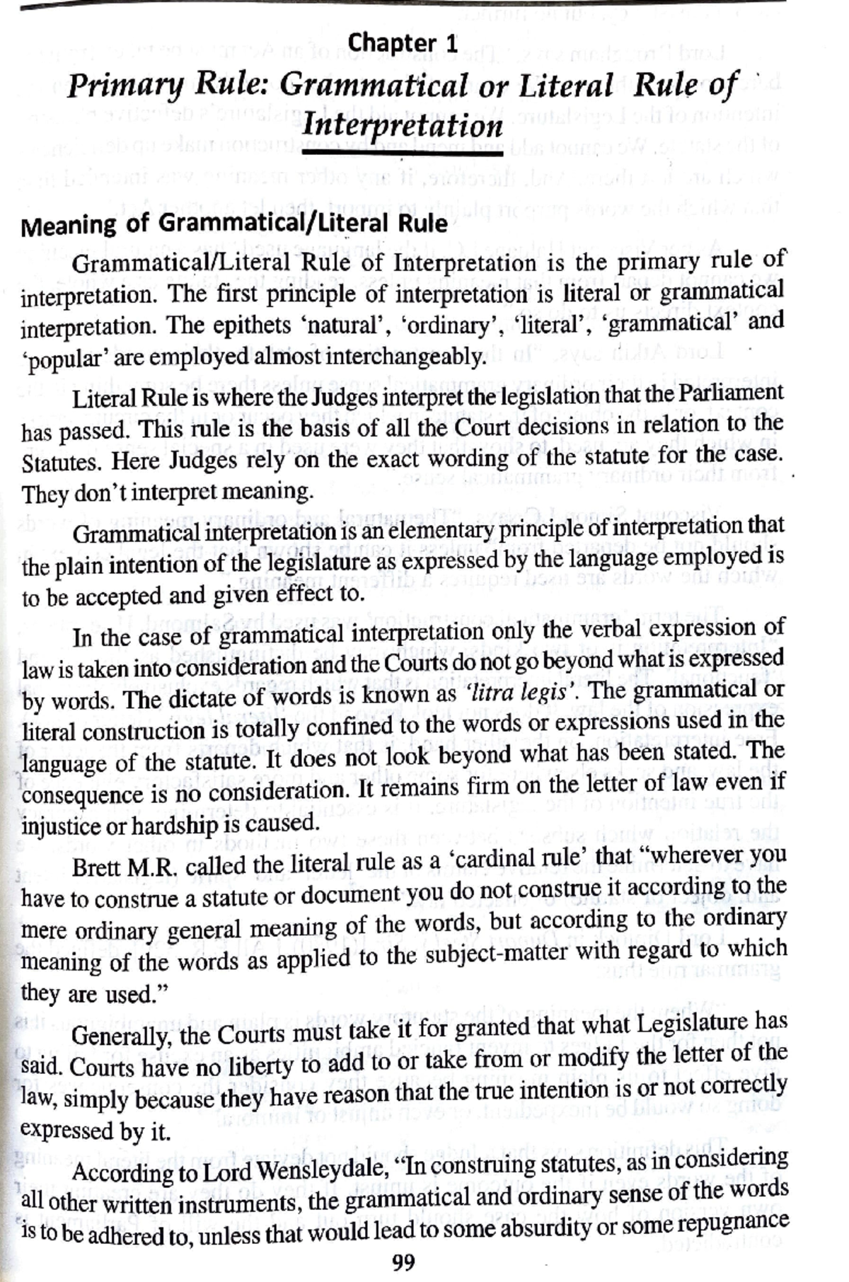 Title: Primary Rule in Grammar: Literal vs. Grammatical Analysis - Studocu