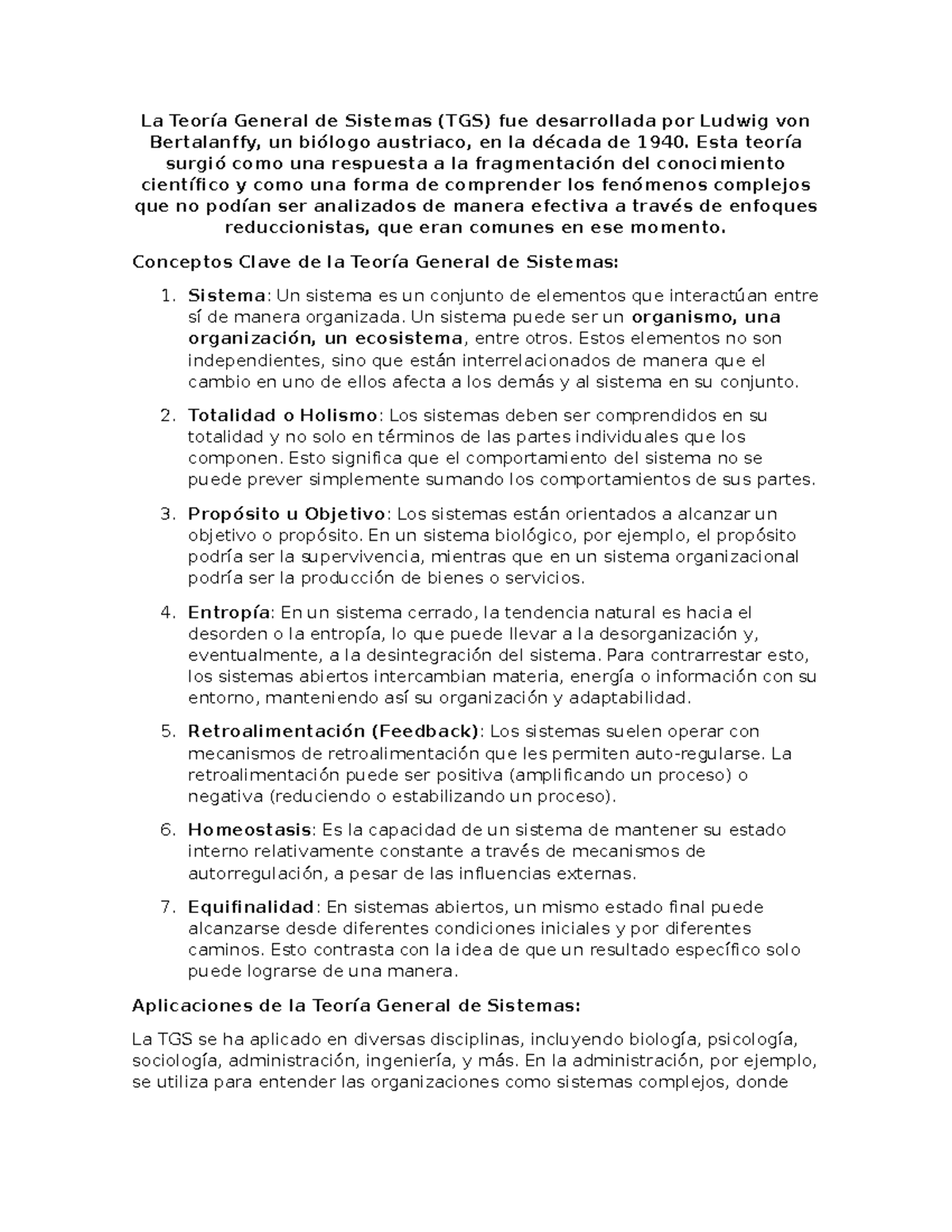 TGS: Teoría General de Sistemas y su Aplicación en Administración - Document Preview
