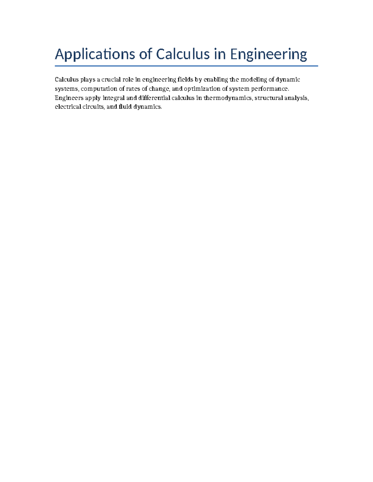 Applications of Calculus in Engineering - CS1231S - Applications of ...