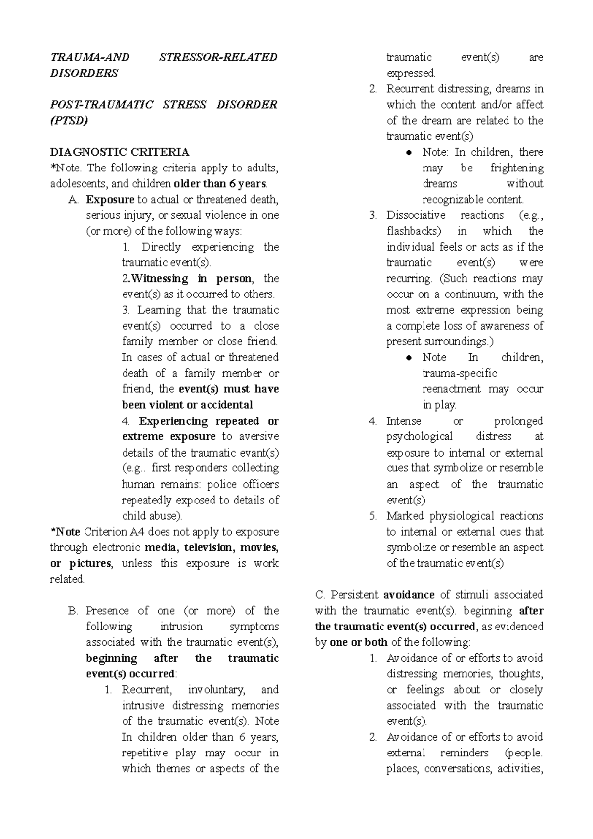 Trauma AND Stressor Related Disorders - TRAUMA-AND STRESSOR-RELATED ...