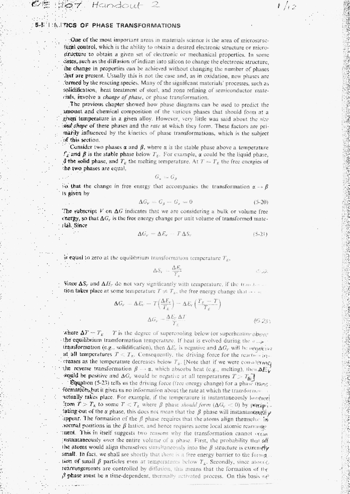 207 Handout 2: Kinetics of Phase Transformations in Materials Science ...