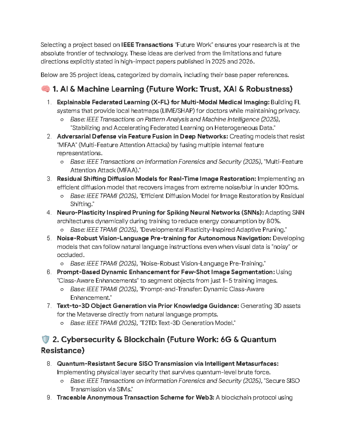 IEEE Future Work Project Ideas: 35 Cutting-Edge Research Topics (2025 ...