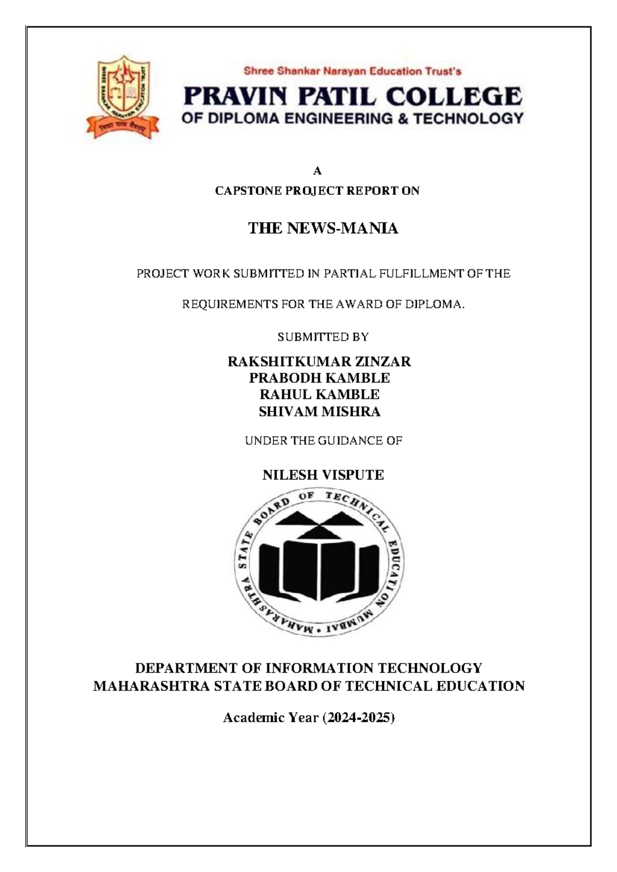 Final Diary - its for help - A CAPSTONE PROJECT REPORT ON THE NEWS ...