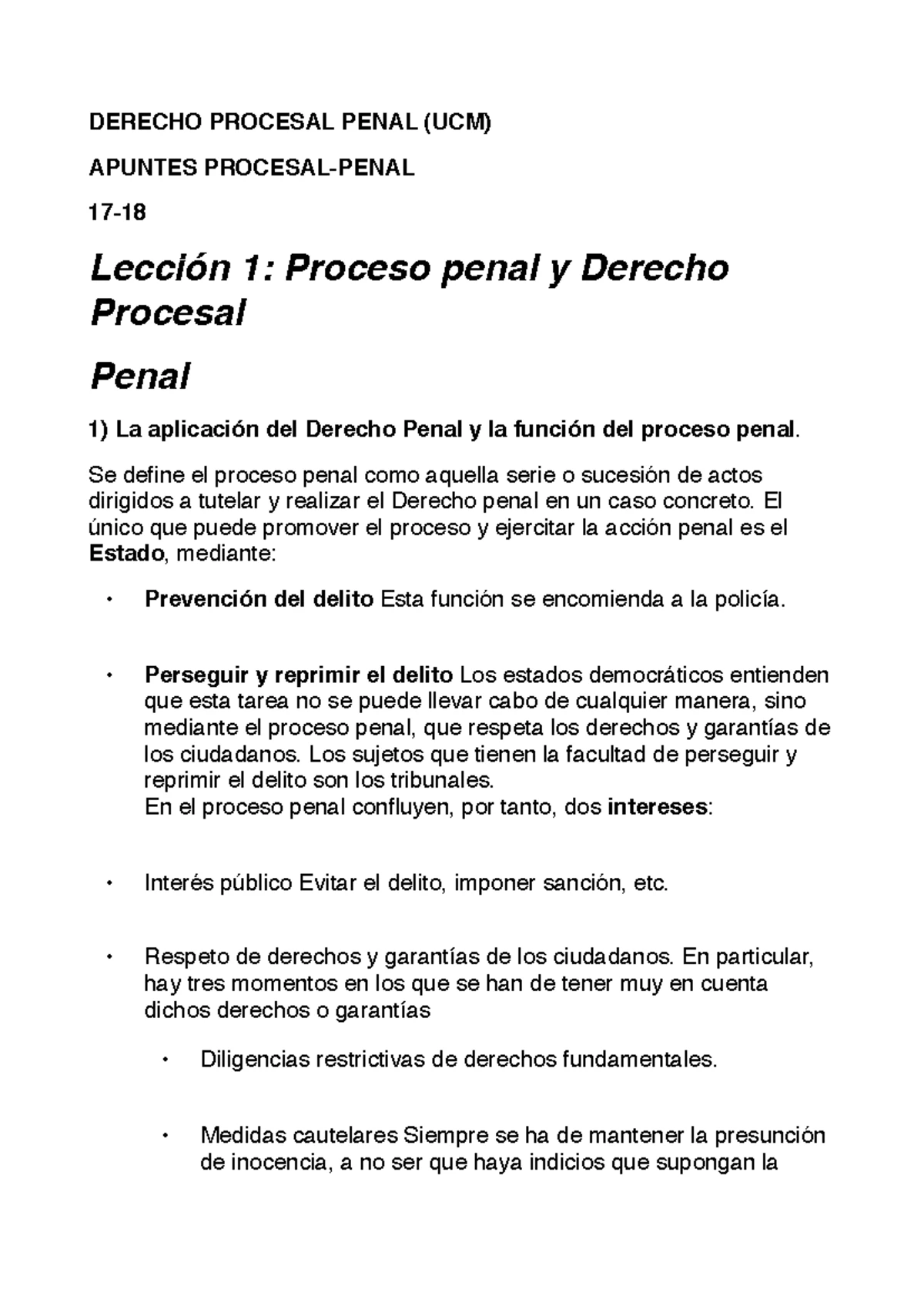 TEMA 1 - esquemas/apuntes - APUNTES 2022 DERECHO PROCESAL PENAL 3 ...