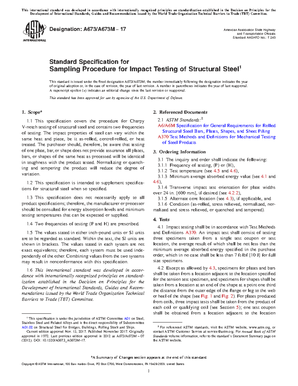 ASTM A673-17-CVN: Standard Specification for Charpy Testing of Steel ...